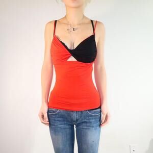 Fiorucci Women's Red and Black Crop-top